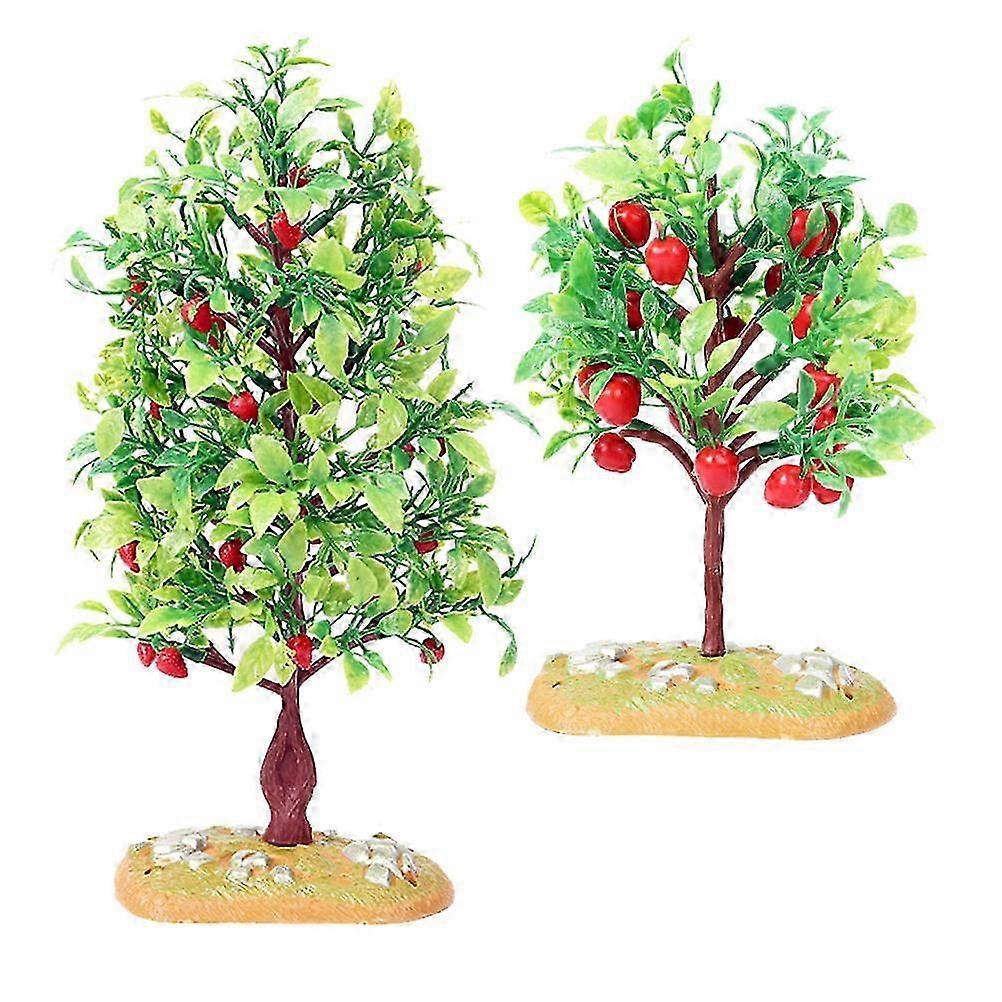Fruit Tree Ornament Tree Model Simulation for Decor 10Pcs Plastic Mini_RhZc