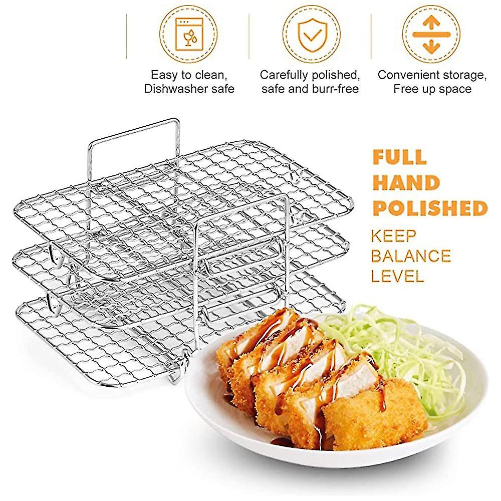 Air Fryer Rack For Ninja Dual Air Fryer 304 Stainless Steel Multi-layer ...