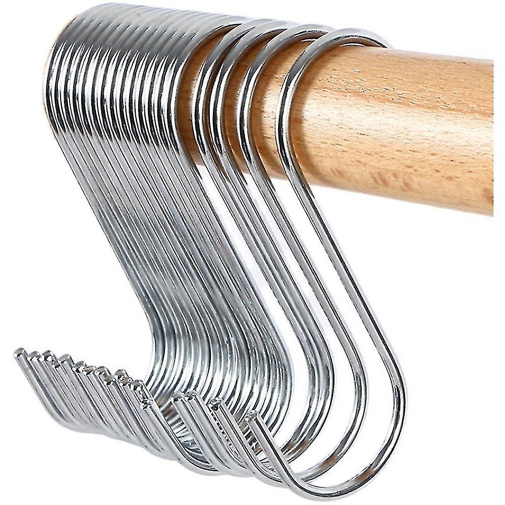10pcs Stainless Steel Round S Shaped Hooks-silver