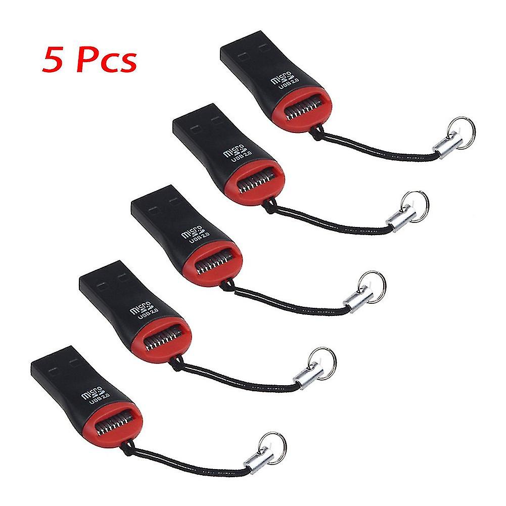 5pcs Portable Usb 2.0 Tf Flash Memory Micro Sd Card Reader Adapter For Laptop