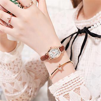 Veeki Watch Women's Oval Dial Quartz Watch Women's Small and Exquisite Women's Watch Fashion Watch