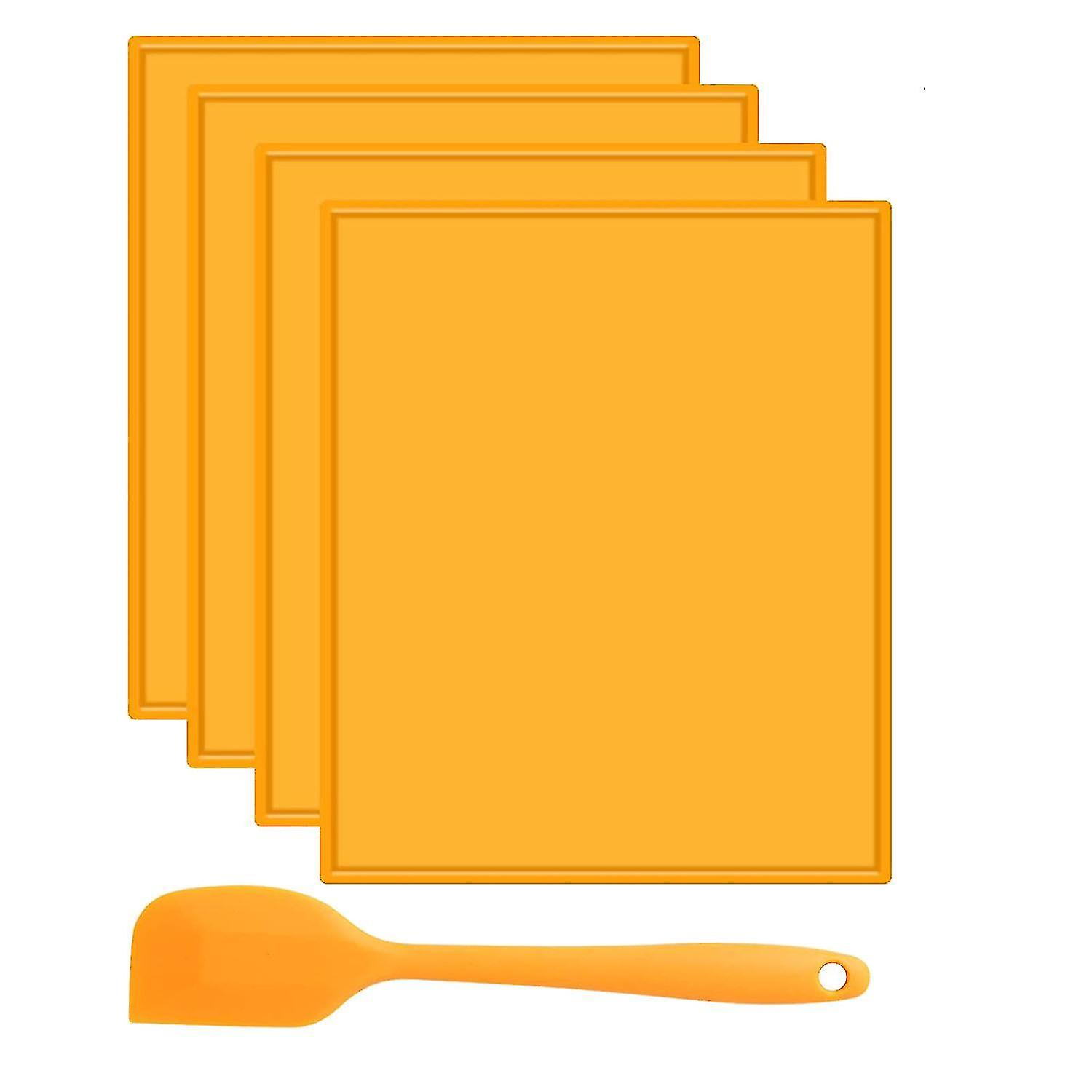 4pcs Silicone Dehydrator Sheets Dehydrator Mats With Scraper