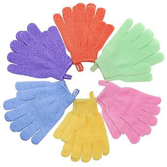 6 Pairs Shower and Polishing Gloves Shower and Cucumber Gloves for Removing Dead Skin from Women's Body (6 Colors)