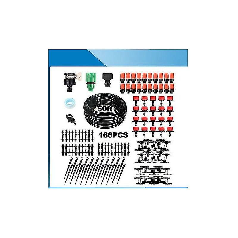 Kit D'irrigation Goutte à Goutte 50 Pièces - 40m + 10m De Tuyau - Têtes Réglables 8 Trous - Pour Jardin, Potager, Serre