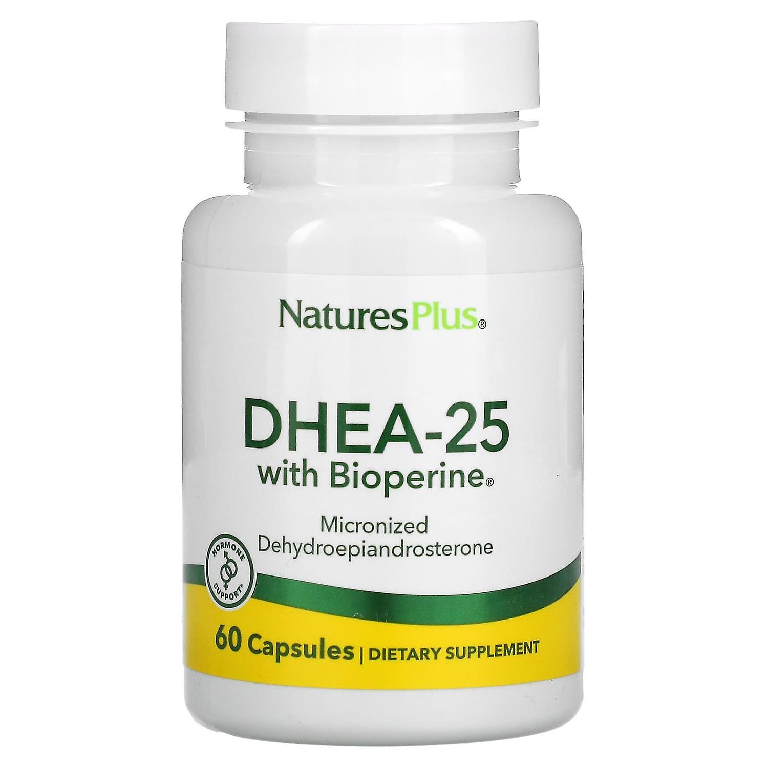 NaturesPlus, DHEA-25 with Bioperine, 60 Capsules