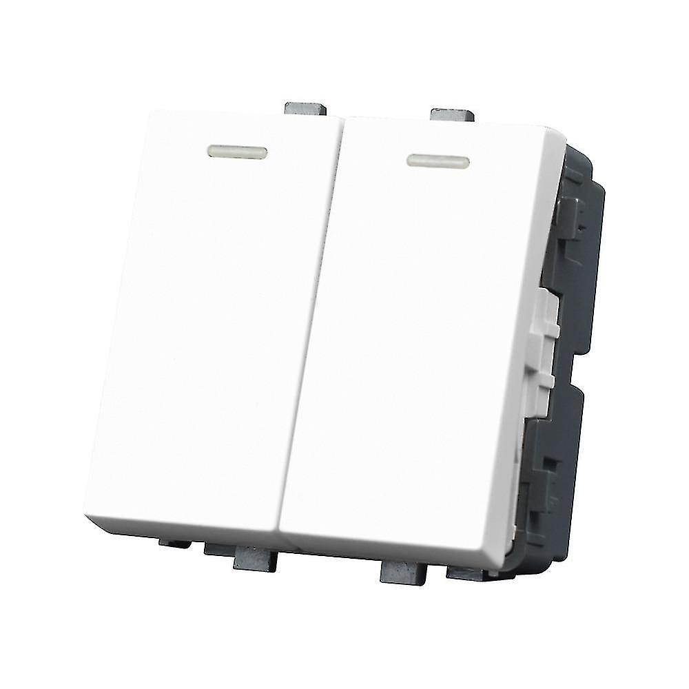 White 2 gang 1 way 2 Gang Switch Socket Function Module Accessories Suitable For 86*86 Panels