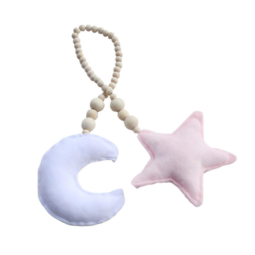 Wooden Bead Bead Star Moon Pendant Mosquito Net Tie Wall Ornament 4