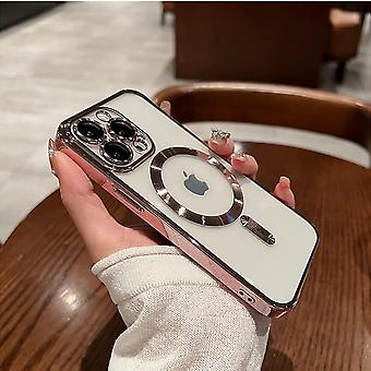 Custodia Magnetica Per IPhone 16 Pro Con MagSafe, Trasparente Antiurto + Vetro Temperato E Protezione Fotocamera - Rosa
