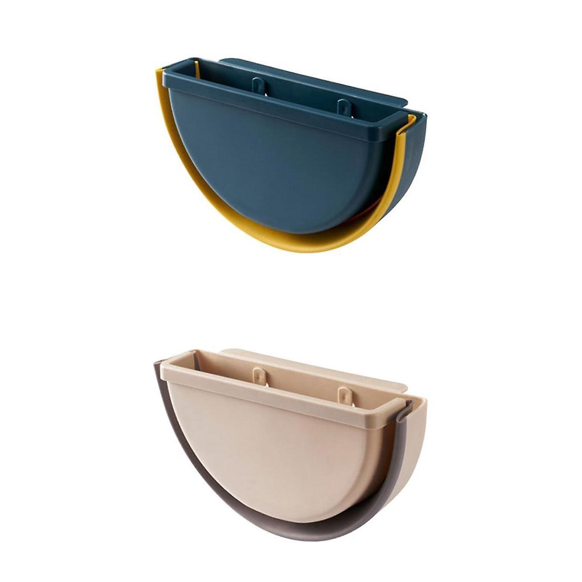 2pcs Self-adhesive Hanging Kitchen Trash Bin Telestopic