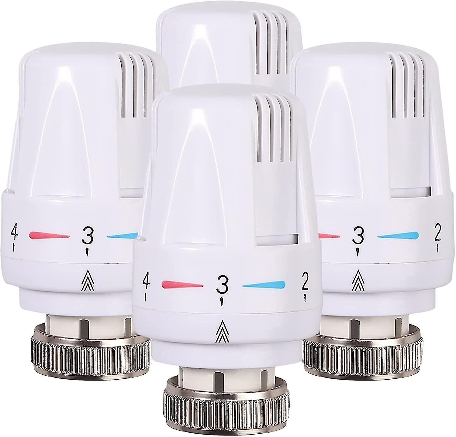 4 Pcs M30x1.5 Thermostatic Radiator Valve Trv Radiator Valve Replacement Head For Heating System Temperature Control For Home And Office