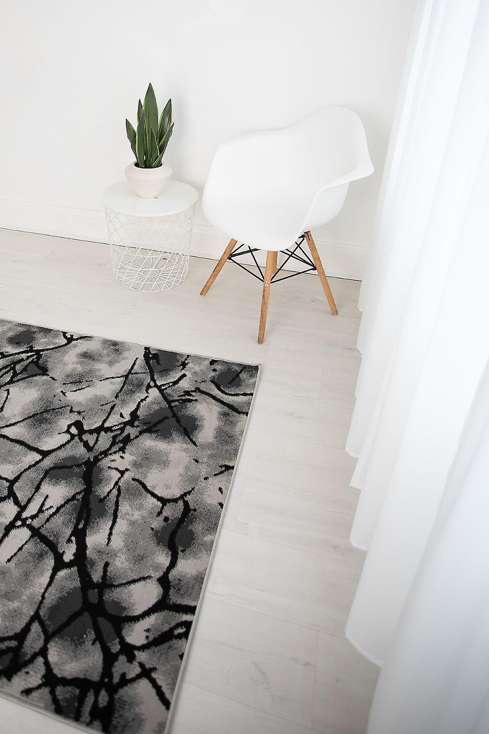 Balletto 19NA Anthracite Black  Rectangle Rugs Modern Rugs