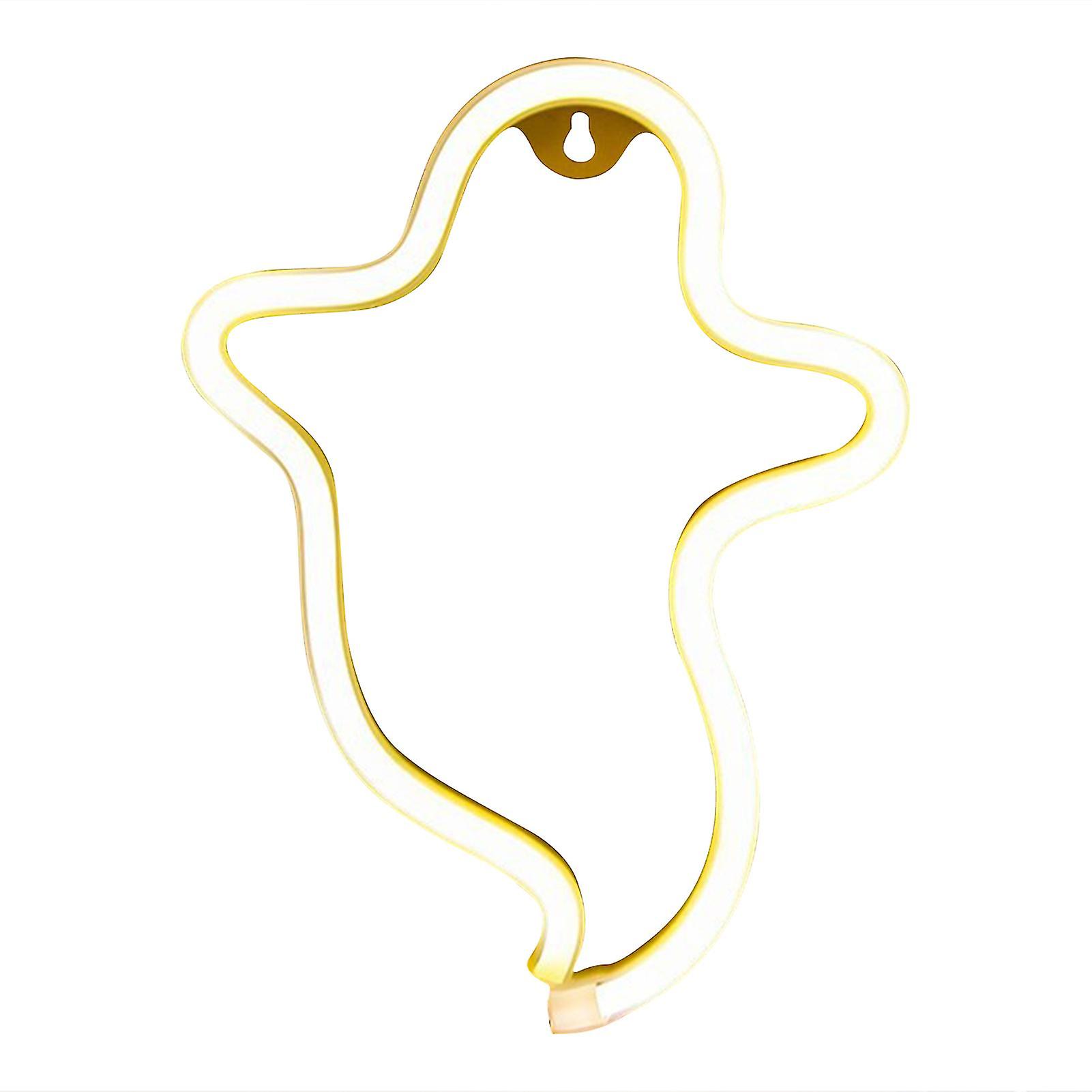 Neon Light Ghost Shape Hanging Ornament Led Halloween Decorative Neon Sign For Party T