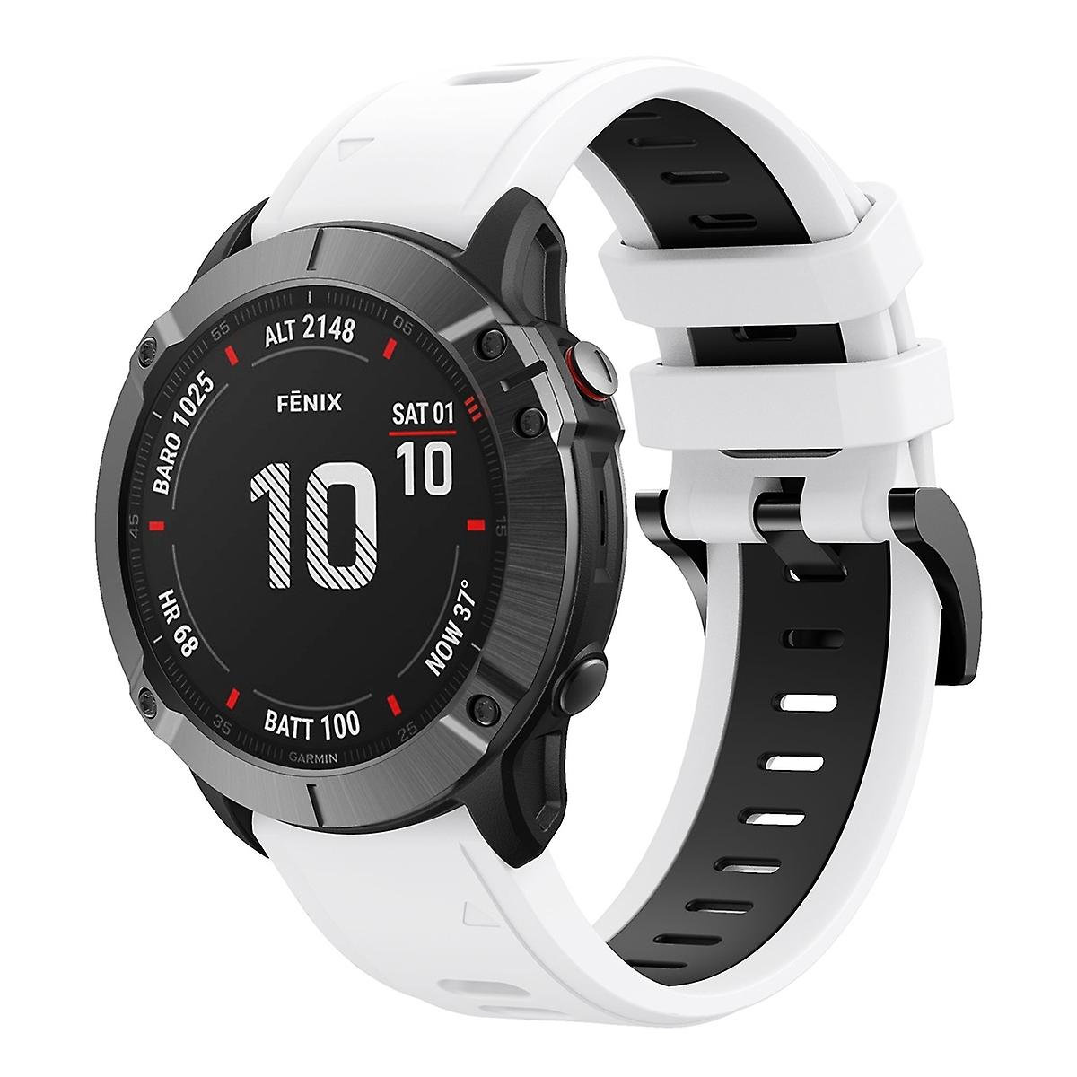 Two-Color Silicone Watch Band For Garmin Fenix 6X Pro