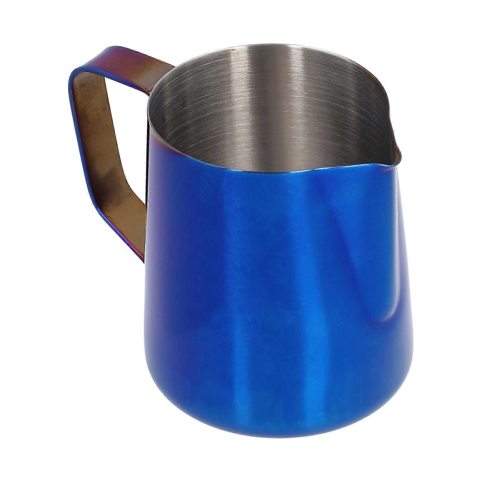 Blue 600ML Stainless Steel Frothing Pitcher with Inner Scale