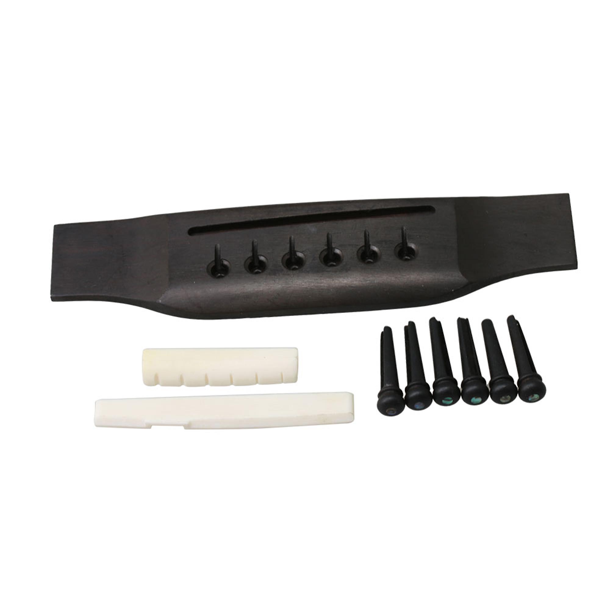 Guitar Bridge Saddle Nut Guitar Replacement Parts Kit Set with Pins