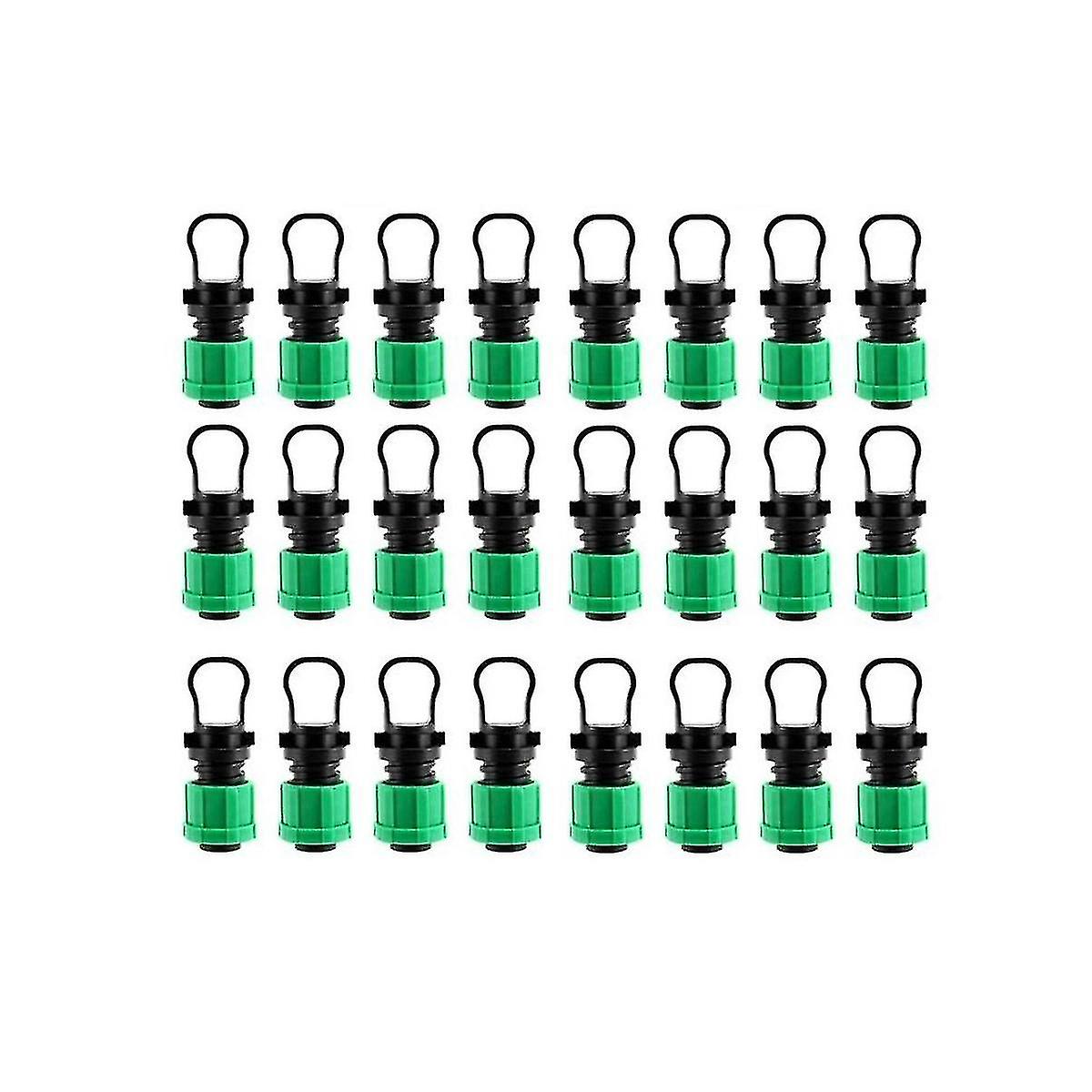 24pcs Drip Irrigation Tubing End Cap Plug 1/2 Inch Universal End Cap Fitting, For With 16mm Drip Ta