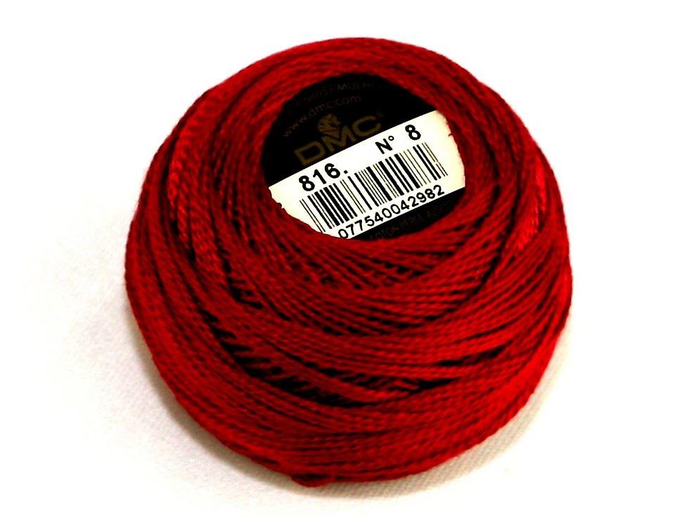DMC 8 号棉 Perle 线 80m 816 - 每 10 克球