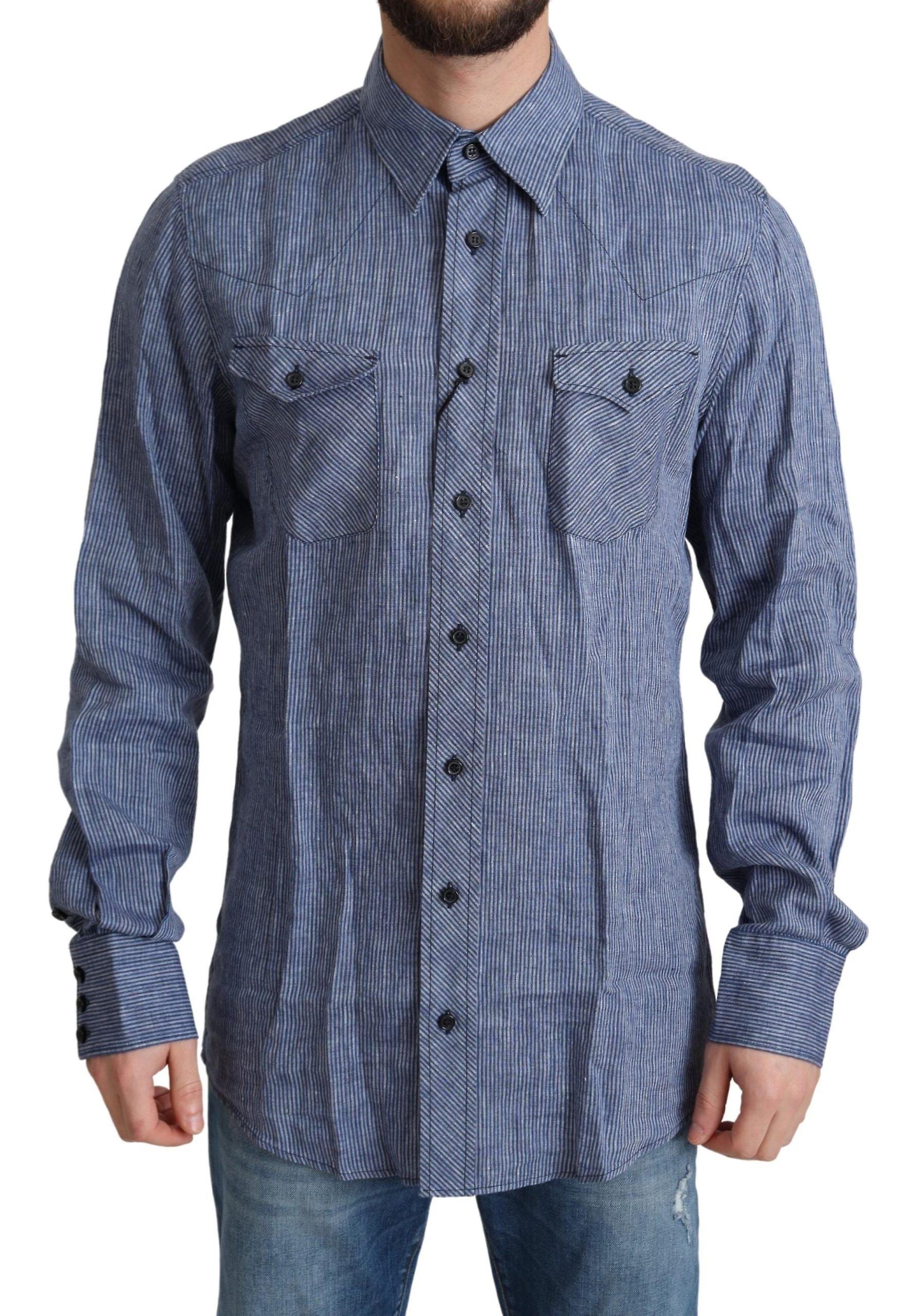  Stripes Men Casual Button Down Shirt
