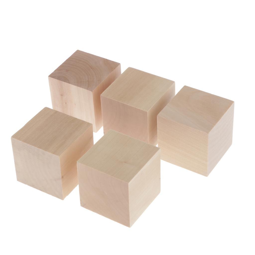 5PCS Wood Blank Dice D6 Game Dice for Kid DIY Decorating Craft Projects 60mm