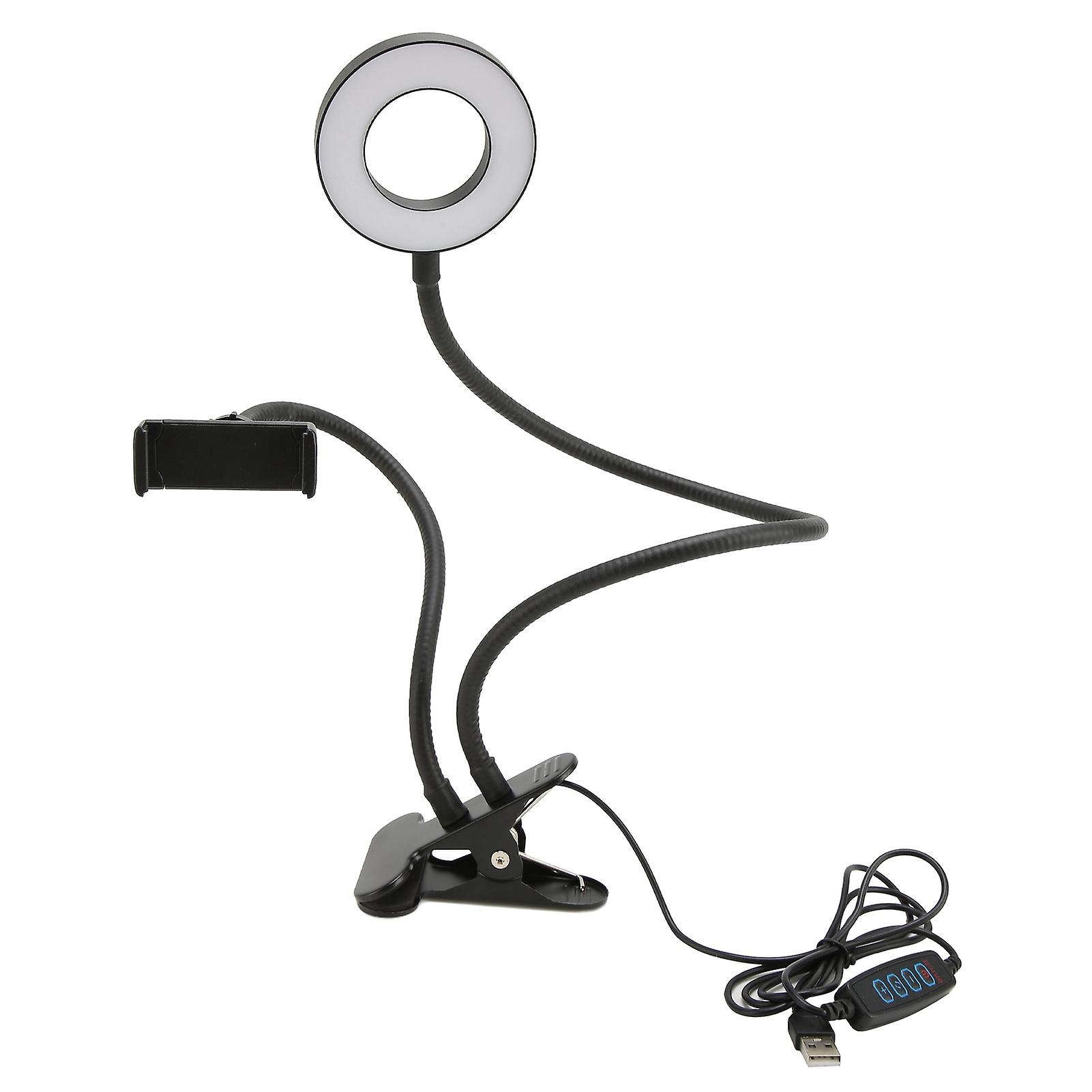 Selfie Ring Light 10 Levels Brightness 3 Light Colors 5000K LED Camera Ring Light for Salon Make Up Black