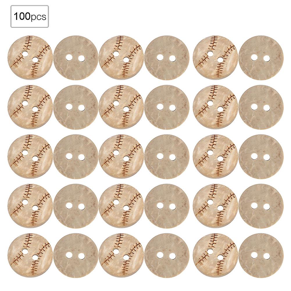 14-15mm 100pcs Round 4-Hole Coconut Shell Buttons Model 246