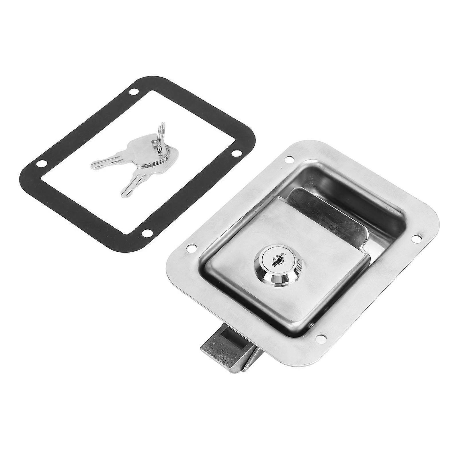 RV Handle Latch Paddle 120x92mm 304 Stainless Steel Entry Door Lock Handle Knob Deadbolt Paddle for RVs Trucks Trailers Campers