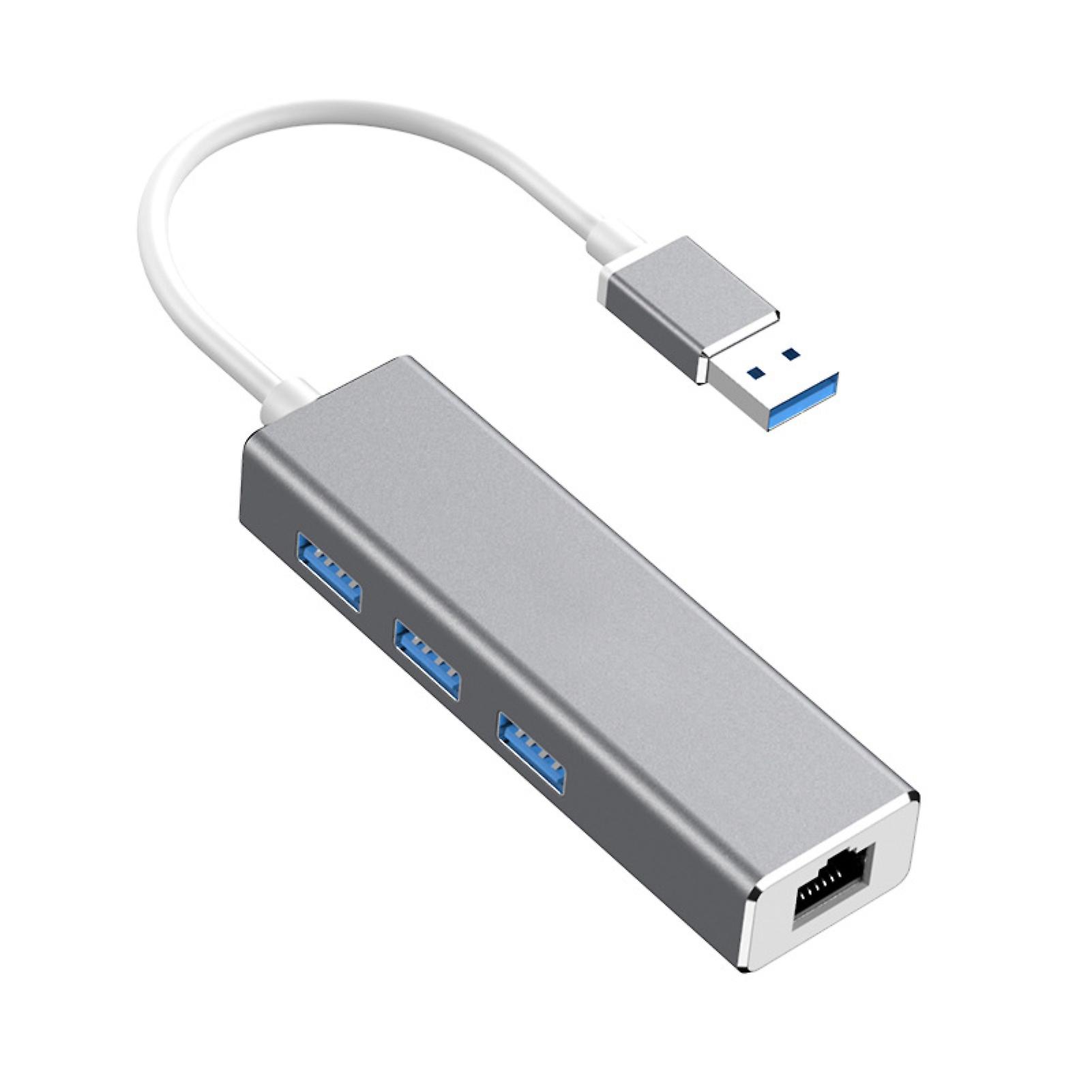 HW-1505 USB Adapter 1000M Network Card High Speed Transmission Plug Play 3 Ports USB 3.0 Hub Expander for Card Reader