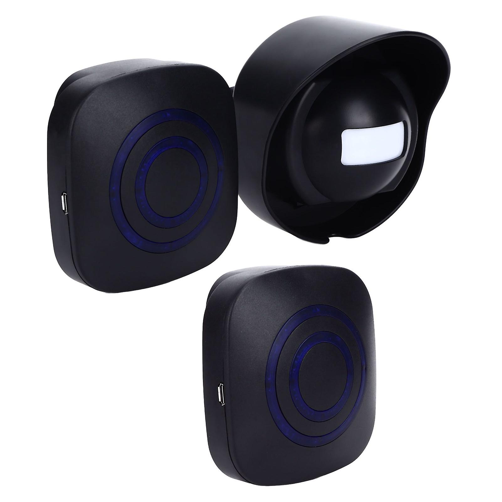 Smart Wireless Doorbell Waterproof Sensing Doorbell Security Alarm for Home Yard with 2 Alarm 1 Sensor 110?240V US