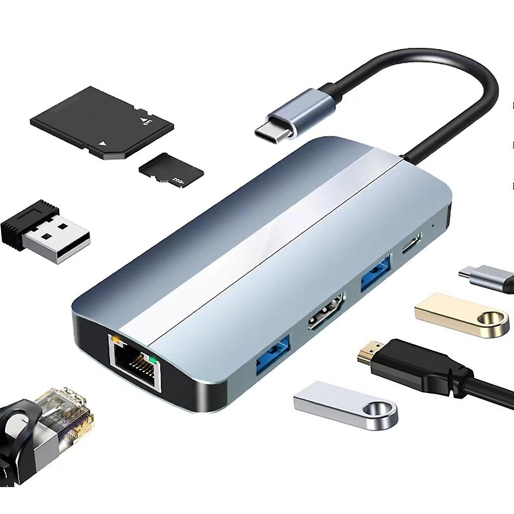 BYL-2205 8 in 1 USB-C / Type-C to USB HUB Adapter