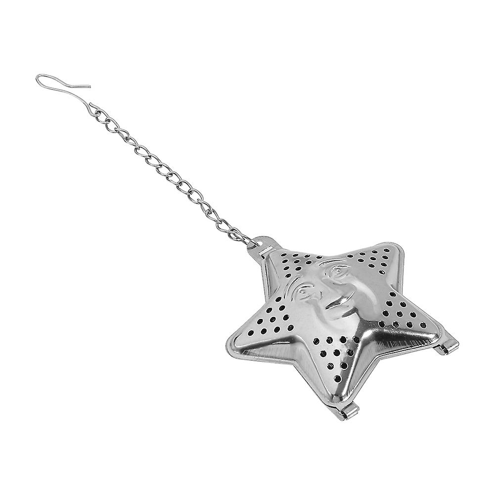 Cute Stainless Steel Teadiffuser Leaf Strainer Filter Diffuser Herbal Spice Star Chain