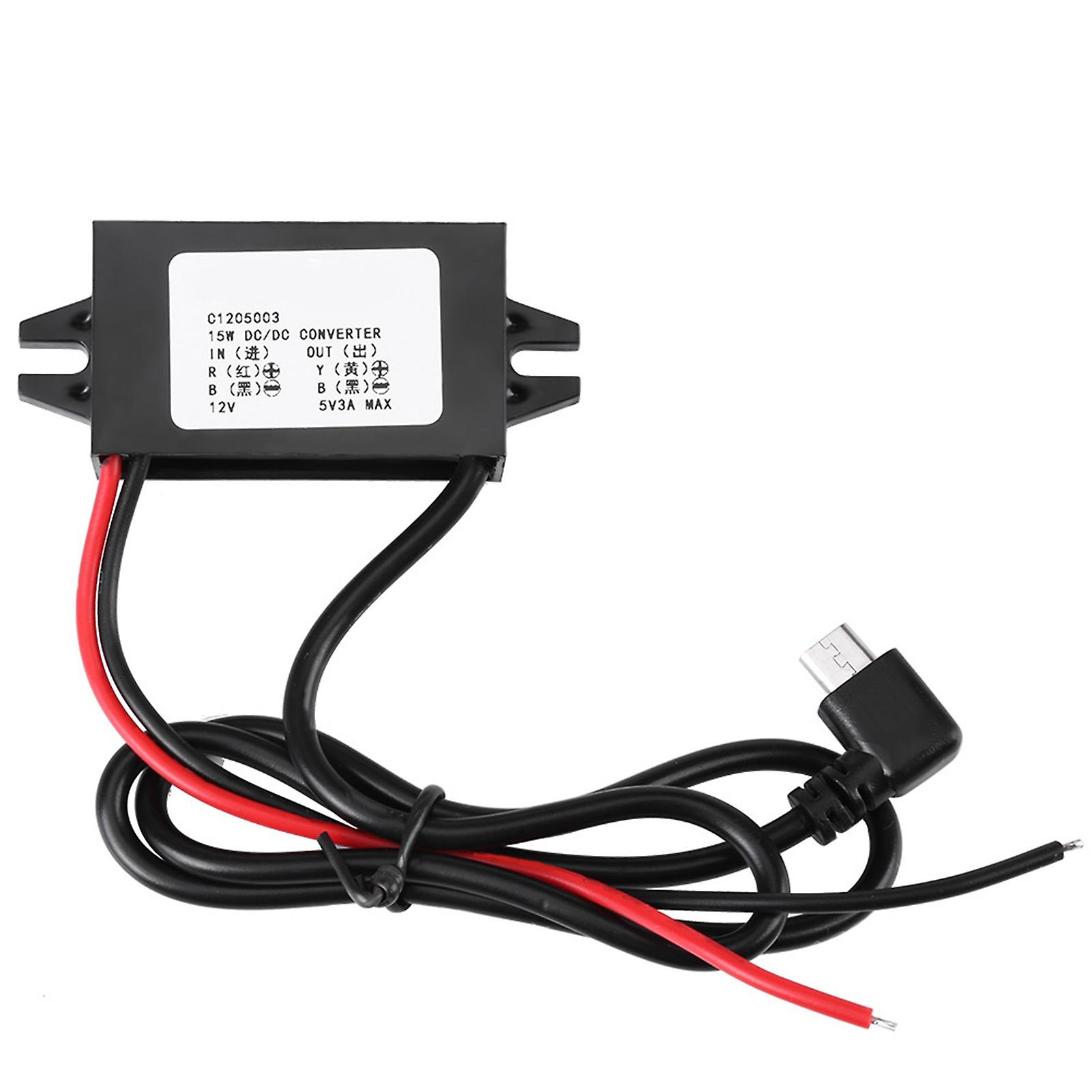Micro USB DC-DC 12V to 5V 3A Step Down Converter for Car and Smartphone