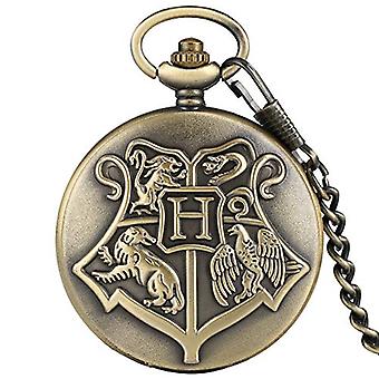 Veeki Pocket Watch Vintage Quartz Analog Pocket Watch Necklace Pendant with Chain for Men Women Boys Xmas GiftG003