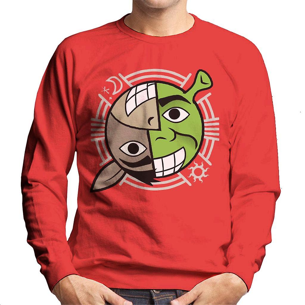 Shrek And Donkey Smiling Character Heads Men's Sweatshirt