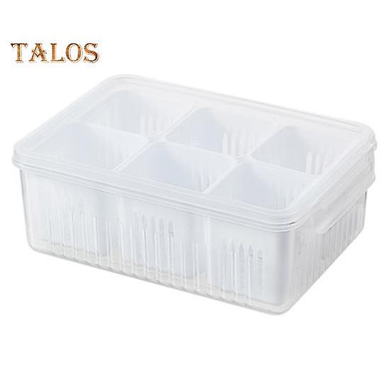 6-Compartment Airtight Food Storage Container Freshness High-Quality PP Material Drip Hole Refrigerator