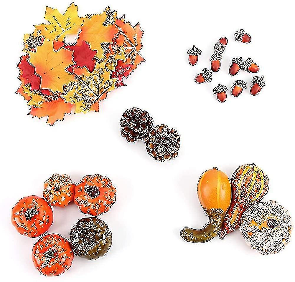 50pcs Autumn Fall Decorations.mini Artificial Pumpkins. Artificial Acorns. Fall
