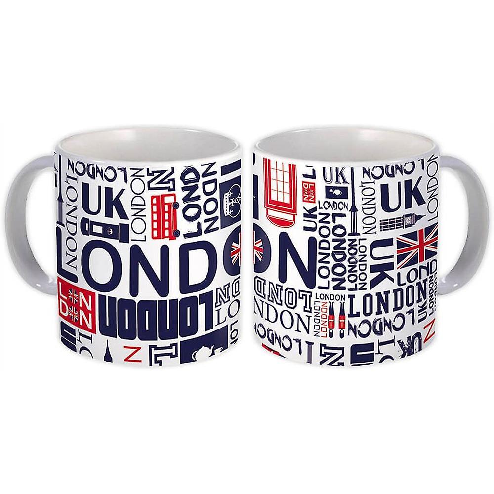 Presentmugg: London mönster reser