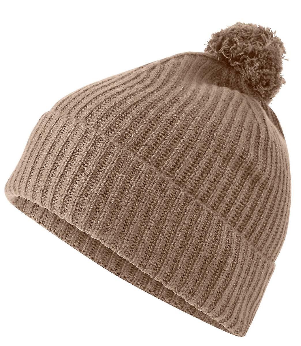 Falke Cashmere Pom-Pom Beanie - Camel Brown