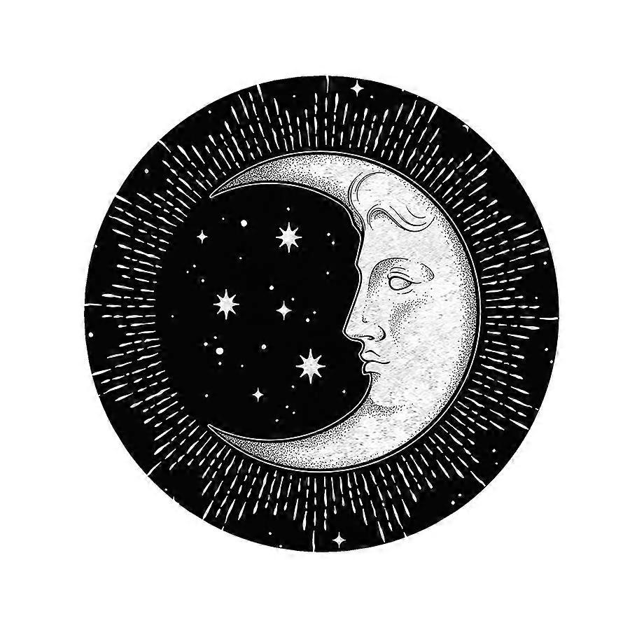 Moon Themed Circle Decorative Rug