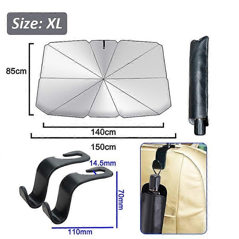 150cm Large Foldable Car Sun Umbrella Shade for Windshield Sunshad Cover UV Protection Auto Car Front Window Sun Shades Vehicle Decor Accessory Sets