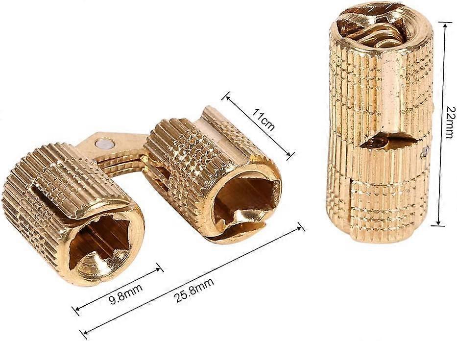 4 Pcs Cylindrical Invisible Hinge Copper Hinges For Replacement Hinges Of Small Writing Case And Mahogany Game Box(10mm)