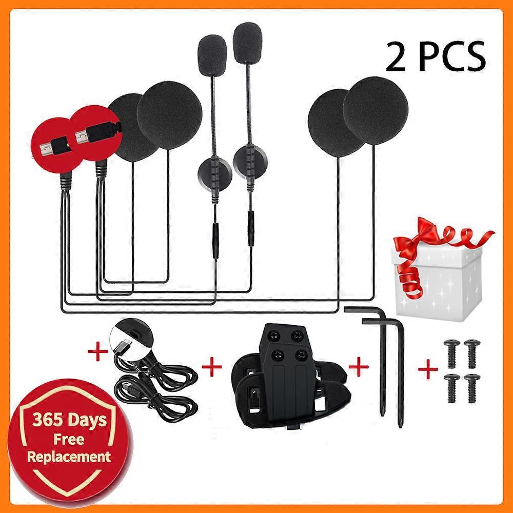 V8 Motorcycle Interphone Microphone Speaker Headset for V8 FullDuplex Communicator Intercom with Clip Bracket Gift Set~10233