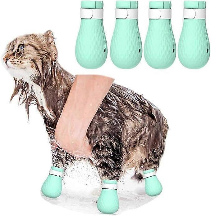 4 Pairs of Adjustable Silicone Anti-Scratch Pet Shoes