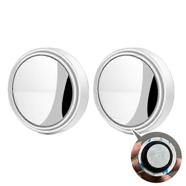 New 2 Pcs Car Suction Cup Mount Auxiliary Rearview Mirror 360 Degree Rotating Wide-angle Round Frame Blind Spot Mirror