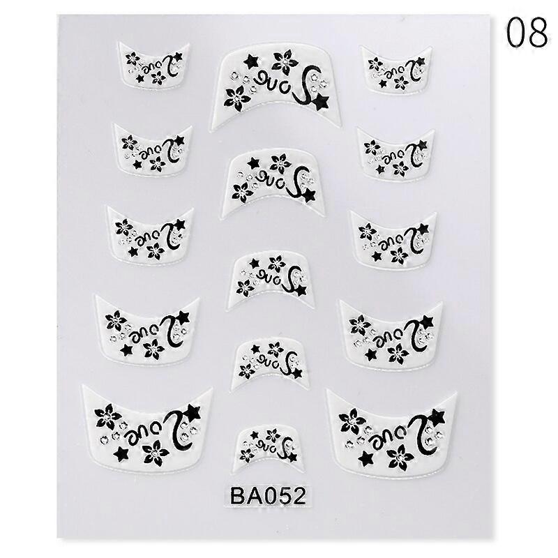 3D抽象的なラインネイルアートステッカーローズゴールドグラフィティストリップ幾何学フランス語マニキュアブロンズスライダー紙の装飾54587-8