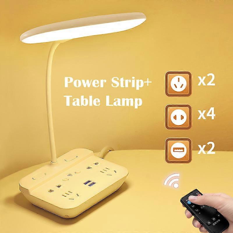 Home Electronic Power Socket, Smart Remote Control, Fast Charging, 2 Usb Outlets + 2 Outlets With Desk Lamp Function
