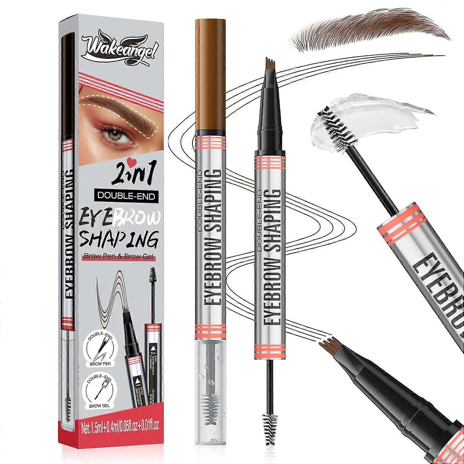 Magic Eyebrow Pencil, 3D Micro Waterproof Eyebrow Pencil, Microblading Eyebrow Pencil with 4 Fork Tips, Creates Natural Eyebrows