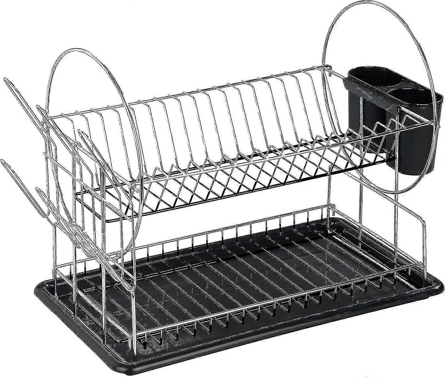 Ράφι πιάτων Duo, Επιχρωμιωμένο Μέταλλο, 50x 36 X 24 Εκ., Γυαλιστερό Ασημί