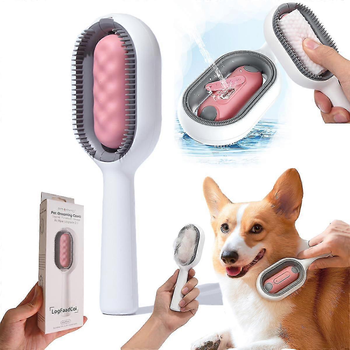 Brosse à poils de chat avec de l’eau, Brosse autonettoyante pour chats pour chiens, peigne pour le toilettage à poil long à poil court avec réservoir d’eau