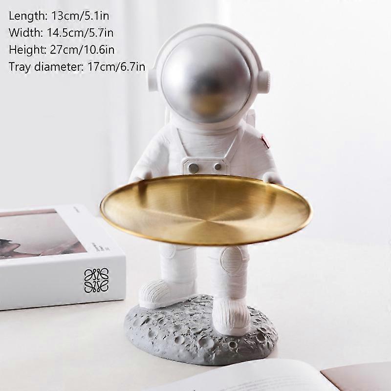 Astronaut Statue Storage Tray Resin Art Decor Statues Coffee Table Nut Snack Fruit Storage Tray Small Items Container