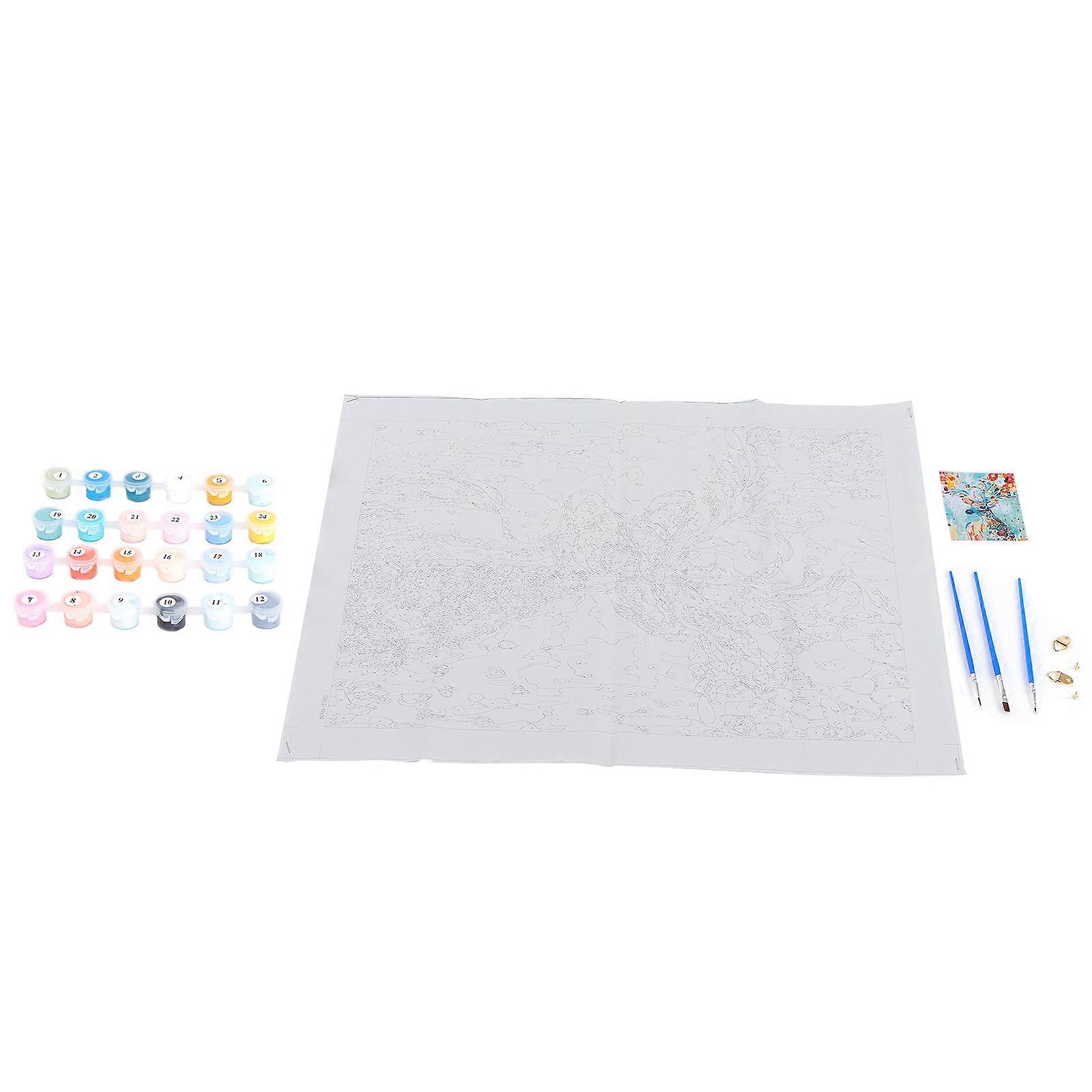 DIY Digitale Malerei Hirsch Öl Zeichnung Set Rahmenlose Dekoration für Erwachsene Kind Anfänger